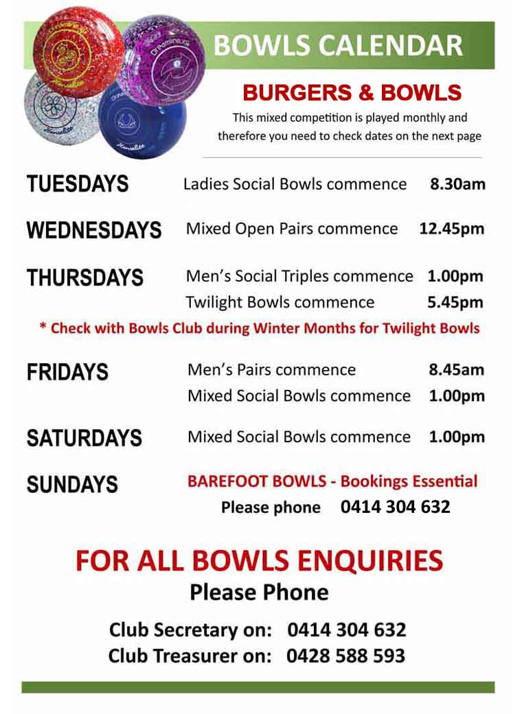 Bowls Calendar Flyer